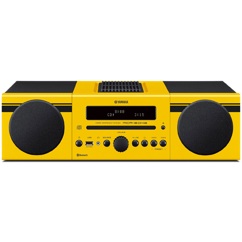 雅马哈(Yamaha)MCR-B043 音响 音箱 CD机 USB 播放机 迷你音响 组合音响 蓝牙音响 定时闹钟 电脑音响 黄色